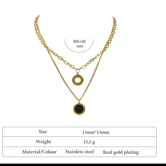 #27 Double Layer Roman Numeral Necklace - Picture 3 of 8